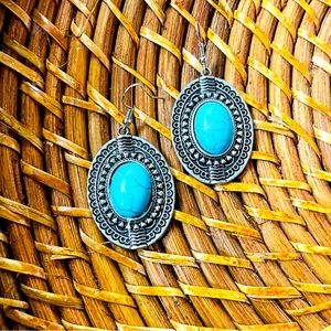 Silver turquoise earrings